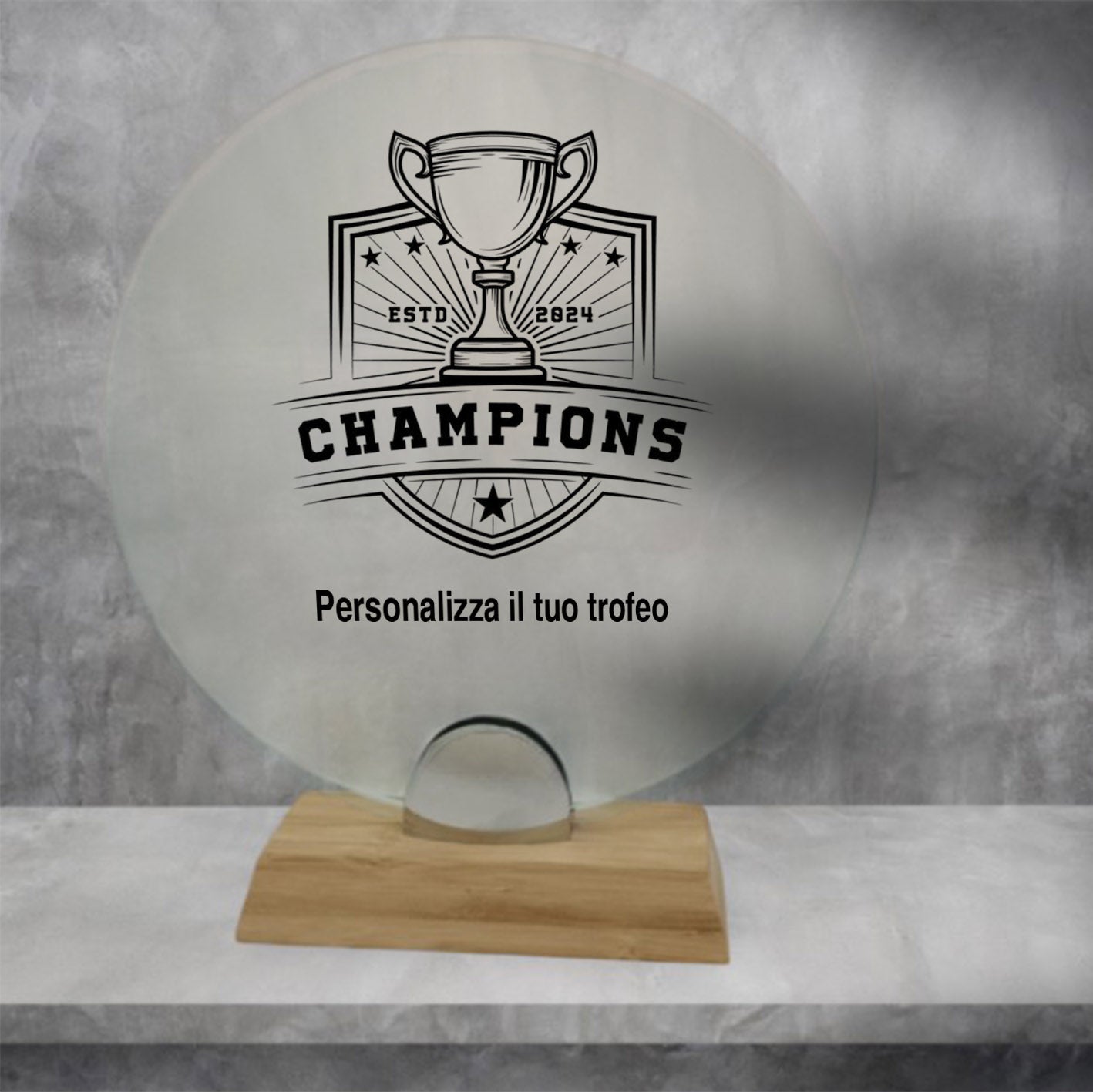 Trofeo Tondo | Vetro - Legno