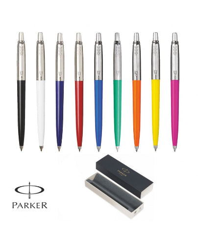 Penne Parker in nove colori con dettagli argentati e confezione regalo
